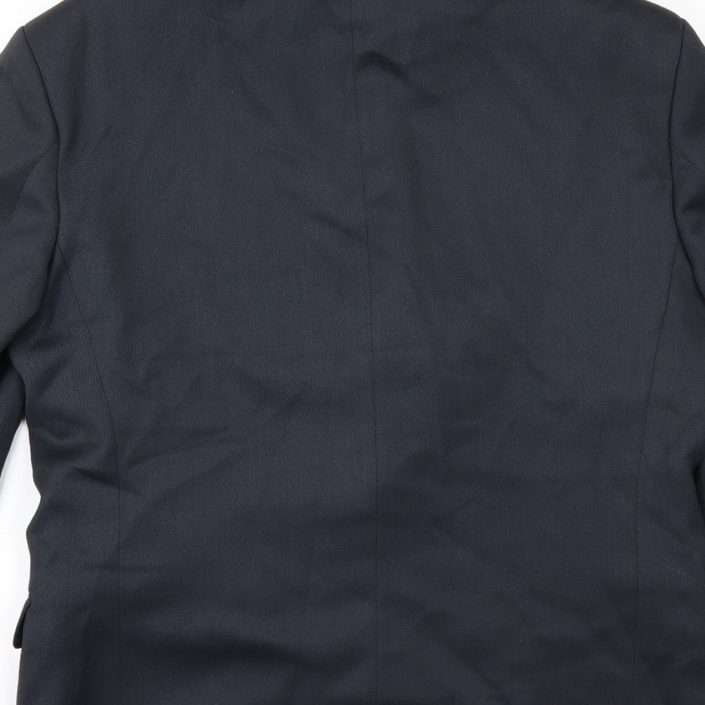 Brand and care label for Pinstripe men’s blue jacket suit jacket, size 40
