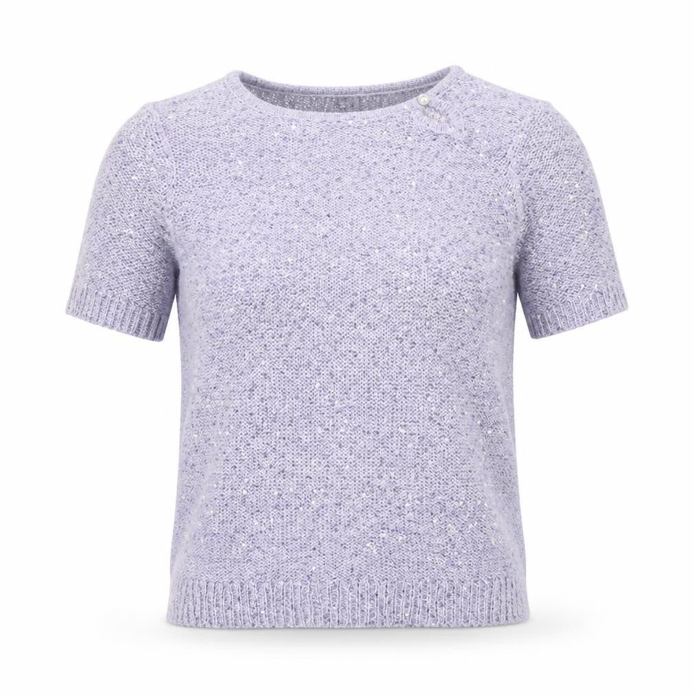 Front view of M&Co women’s purple jumper, size UK 10