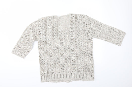 Preworn Womens Beige Cardigan Jumper Size L