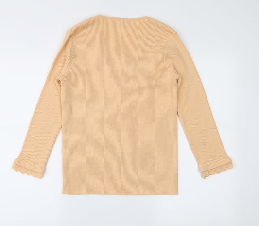 LUCIA Womens Orange Knit Pullover Jumper Size 16