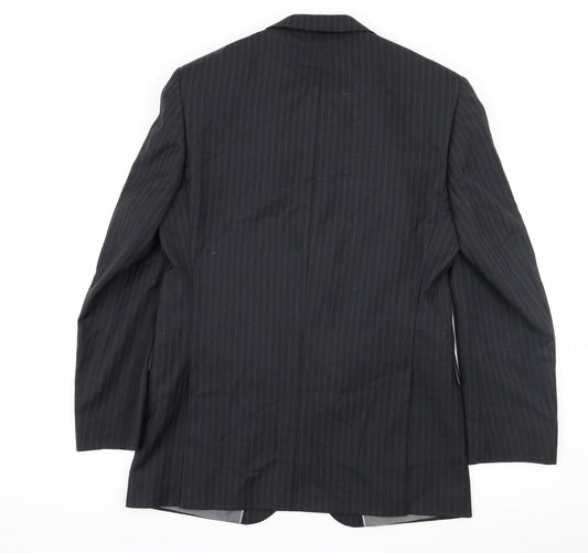 Marks and Spencer Mens Grey Striped Jacket Suit Jacket Size L