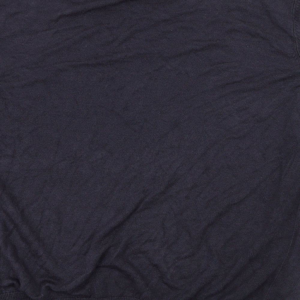 Brand and care label for M&Co women’s blue knit jumper, size XL
