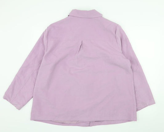 Slimma Womens Purple Pea Coat Coat Size 20