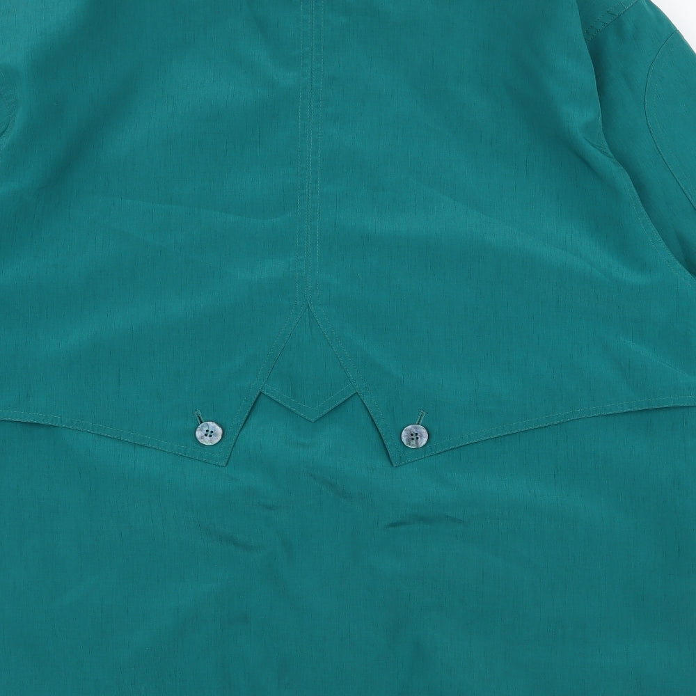 Brand and care label for C&A women’s blue overcoat coat, size UK 12