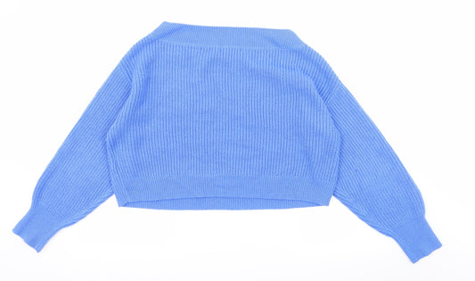 Gina Tricot Womens Blue Knit Pullover Jumper Size L