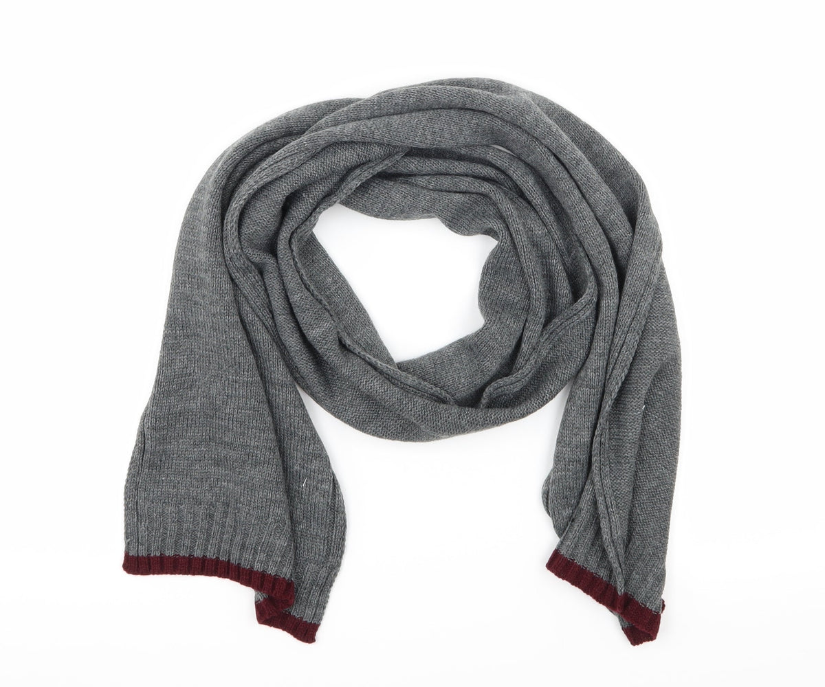Front view of BHS men’s grey knit rectangle scarf scarf one size