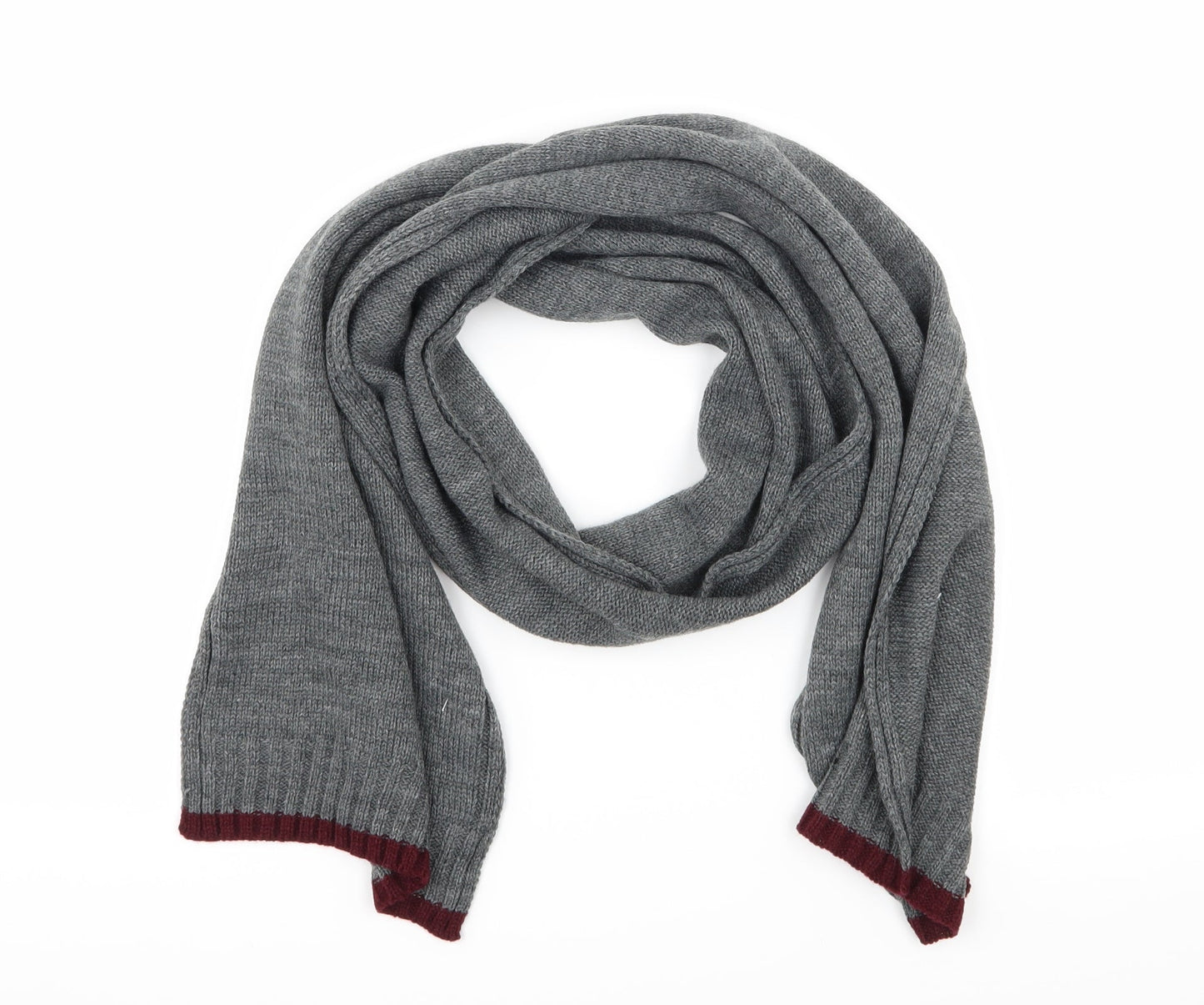 BHS Mens Grey Knit Rectangle Scarf Scarf One Size