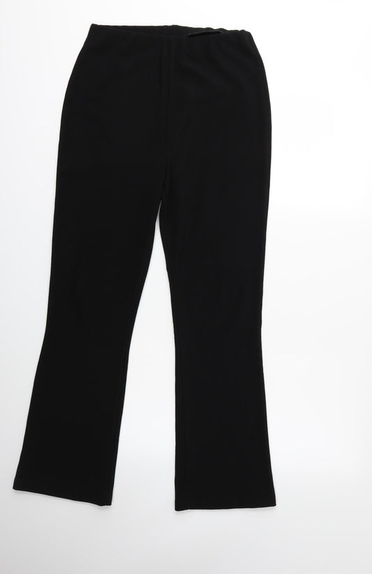 Preworn Womens Black Trousers Size 12 L30 in