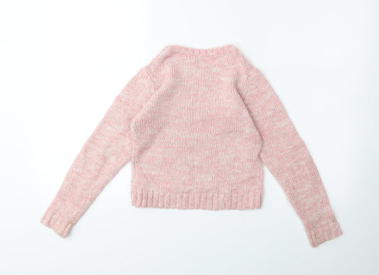 BlueZoo Boys Pink Knit Pullover Jumper Size 5 Years