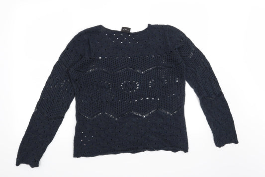VILA Womens Blue Pullover Jumper Size L