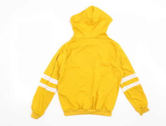 Preworn Womens Yellow Striped Pullover Hoodie Size M