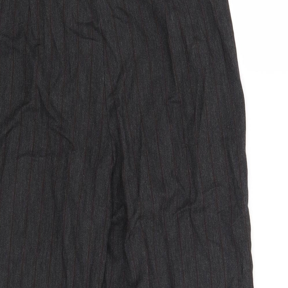 Zara Womens Grey Striped Trousers Size 10 L20 in