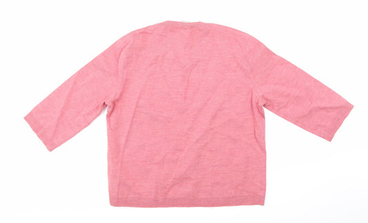 Ste Je Annlla Womens Pink Pullover Jumper Size 14
