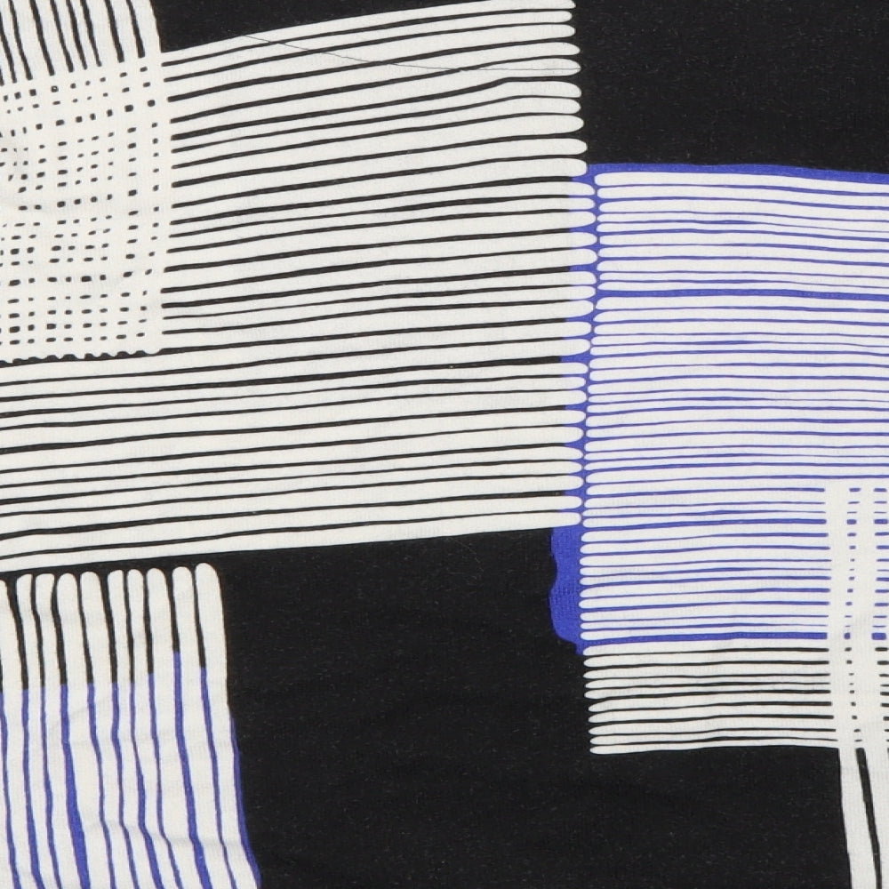 Brand and care label for Next women’s black striped knit jumper, size UK 6