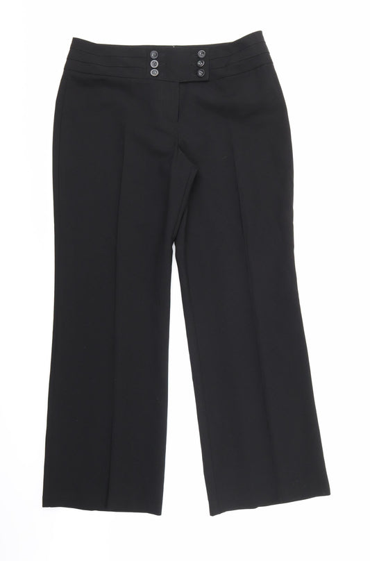 Marks and Spencer Womens Black Trousers Size 14 L29 in