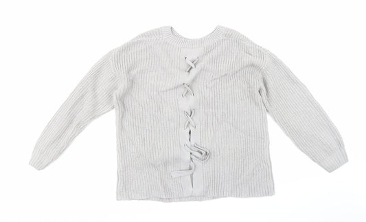 Dorothy Perkins Womens Grey Knit Pullover Jumper Size 12