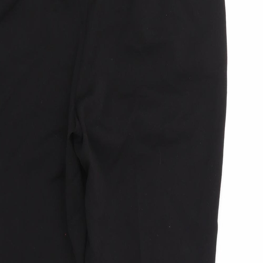 Brand and care label for Marks & Spencer women’s black trousers, size UK 12, 26-inch leg