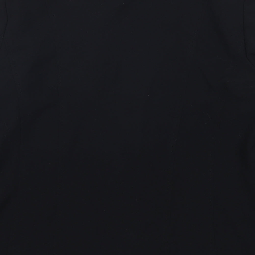 Brand and care label for EWM women’s black jacket suit jacket, size UK 14