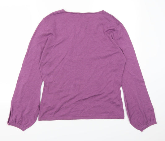 Nightingales Womens Purple Pullover Jumper Size M