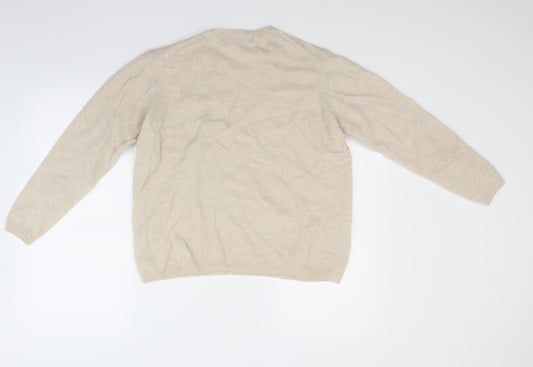isle Womens Beige Pullover Jumper Size L