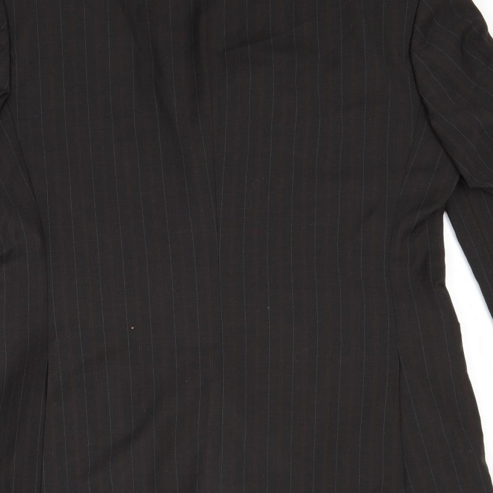 Brand and care label for Burton men’s brown jacket blazer, size 36