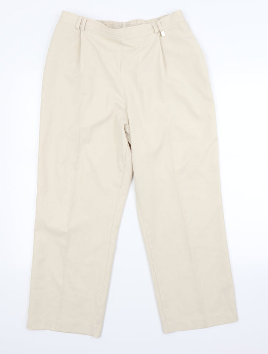 Preworn Womens Beige Trousers Size 14 L24 in