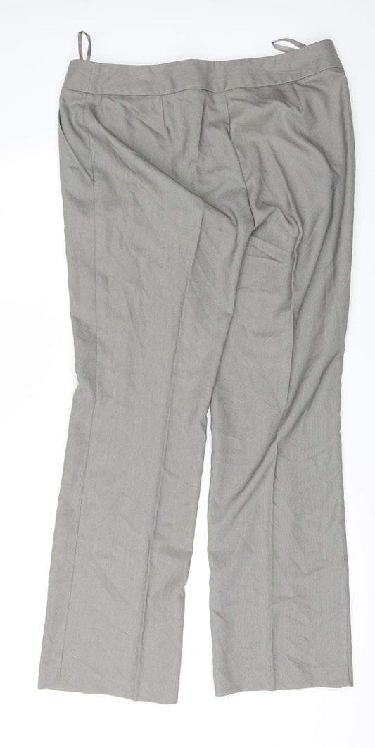 Papaya Womens Grey Trousers Size 14 L29 in