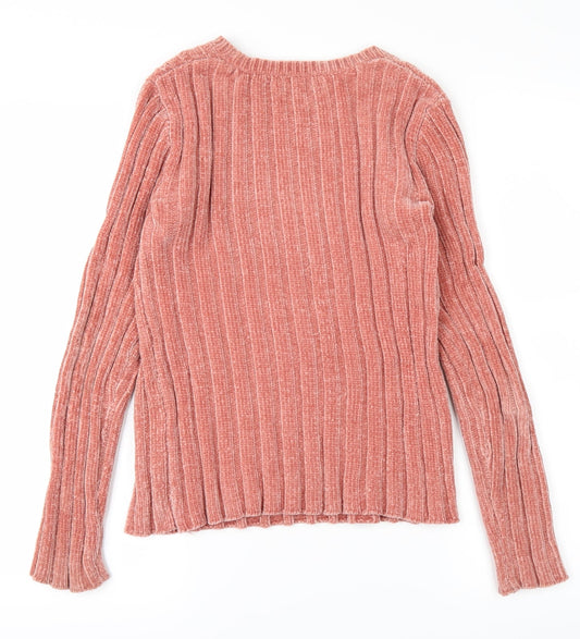 Bershka Womens Pink Pullover Jumper Size S