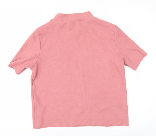 Zara Womens Pink Basic Polo Size M