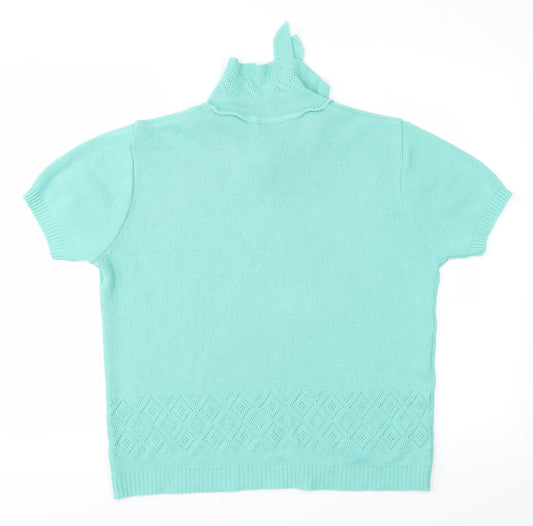 IM STITCHES Womens Blue Knit Basic T-Shirt Size 16