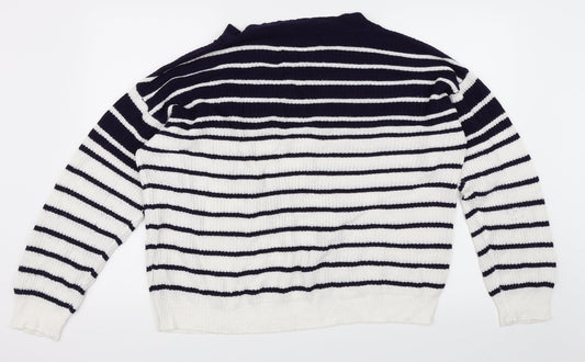 Studio Womens Blue Striped Pullover Jumper Size 20