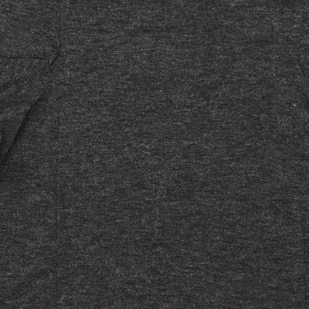 Brand and care label for Zara women’s grey basic t-shirt, size S, - cold shoulder