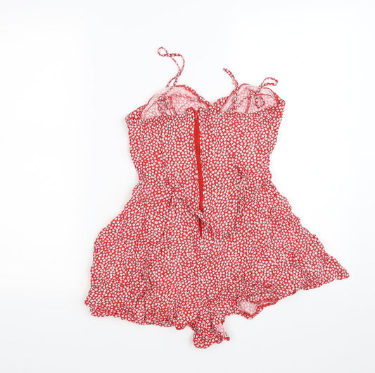 FOREVER 21 Womens Red Flecked Playsuit One-Piece Size S