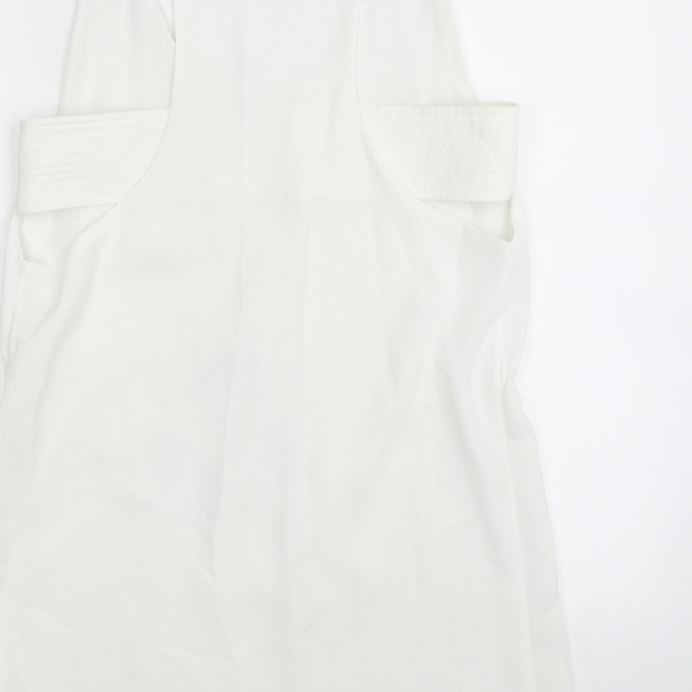Zara Womens White Satin Fit & Flare Size M