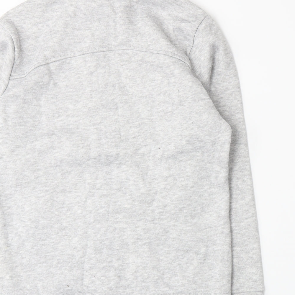 Brand and care label for LA Gear girls’ grey jersey full zip sweatshirt, size 13, years