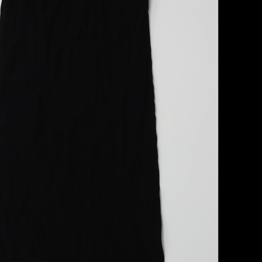 Brand and care label for Warehouse women’s black a-line, size UK 12