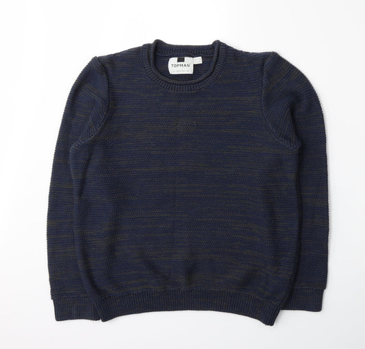 Topman Mens Black Knit Pullover Jumper Size S