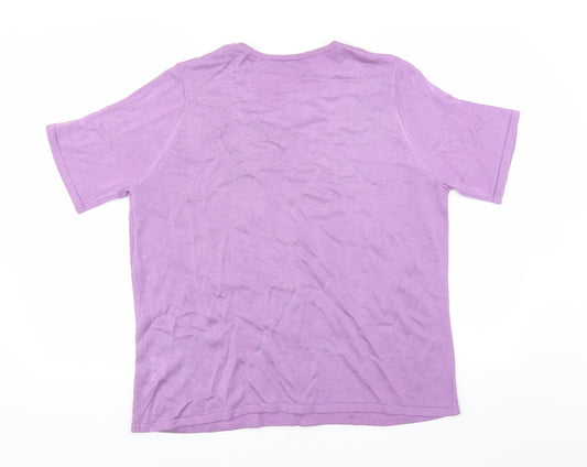 BM Womens Purple Pullover Jumper Size L