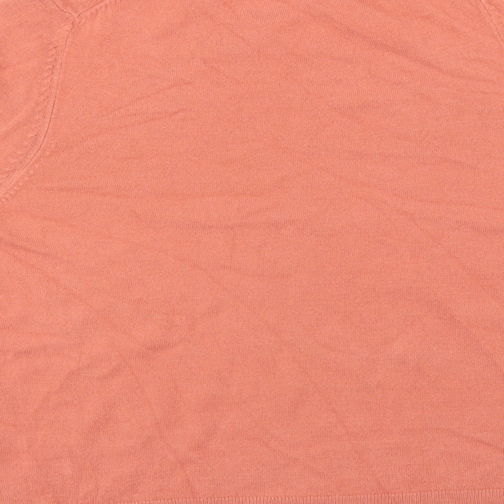 Brand and care label for Marks & Spencer women’s pink jumper, size UK 16