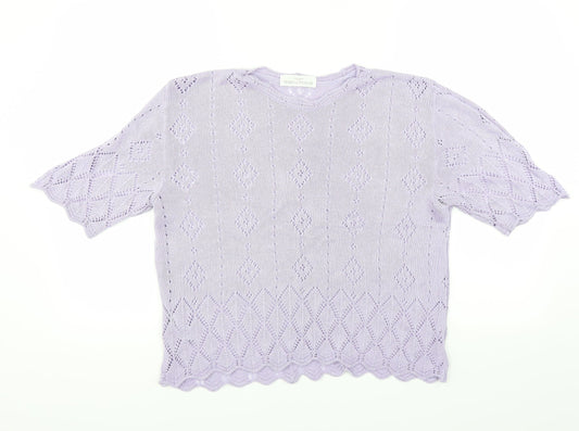 Marks and Spencer Womens Purple Pullover Jumper Size 14