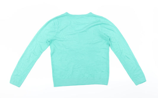 Love knitwear Womens Green Pullover Jumper Size 12