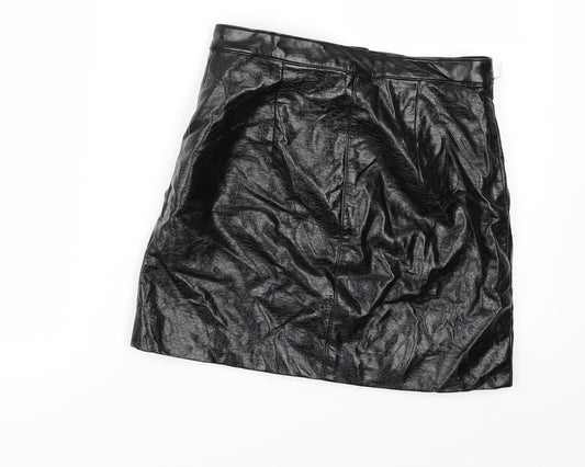 H&M Womens Black Mini Set Size 6 - leather look
