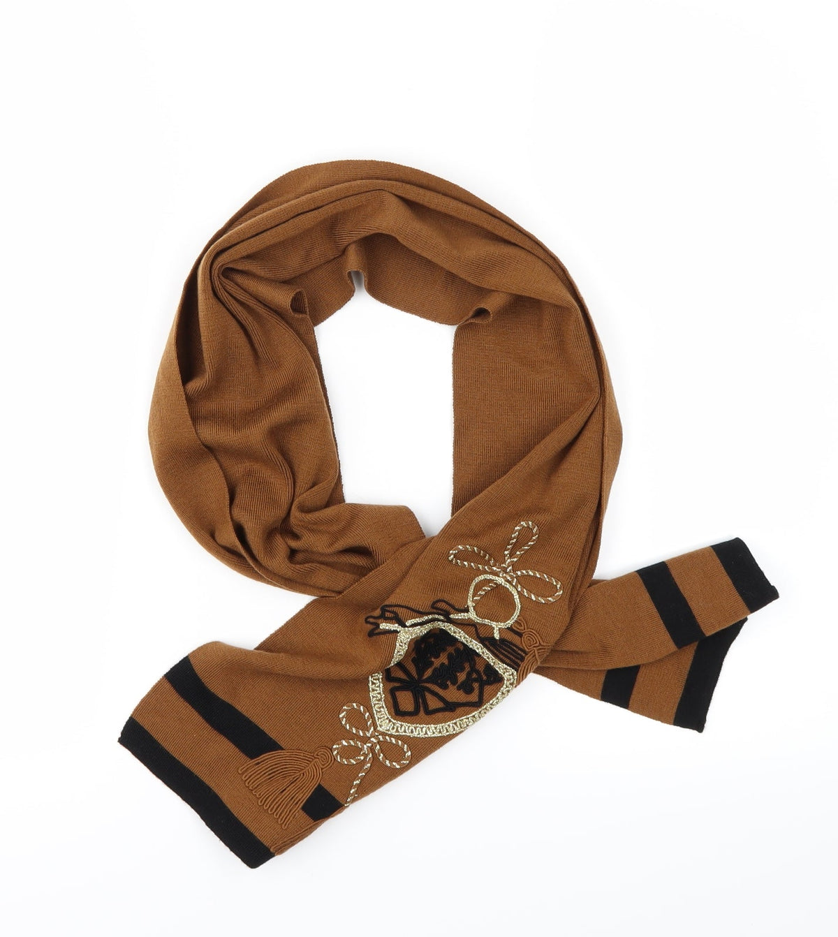 Front view of Preworn women’s brown scarf