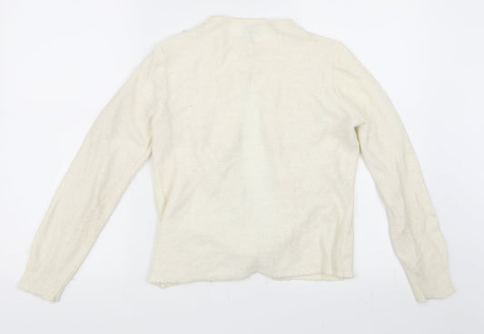 Preworn Girls Ivory Cardigan Jumper Size S