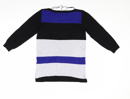 Papaya Womens Blue Striped Pullover Jumper Size 8