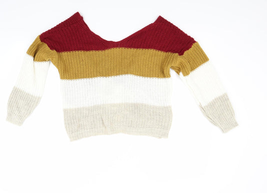 Preworn Womens Multicoloured Striped Pullover Jumper Size 16