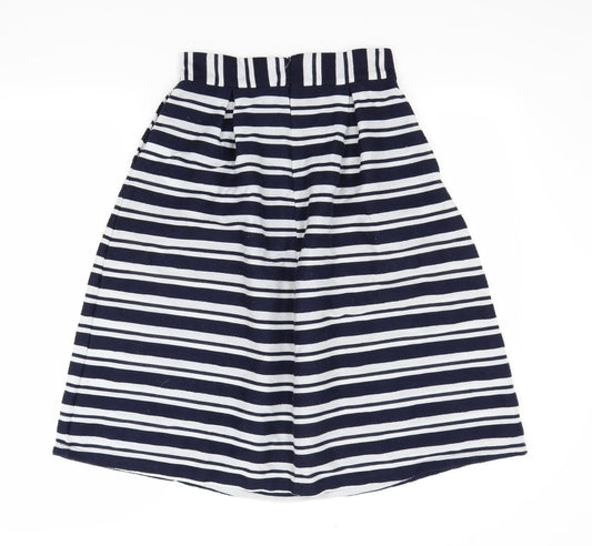 First and i Womens Black Striped A-Line Skirt Size M