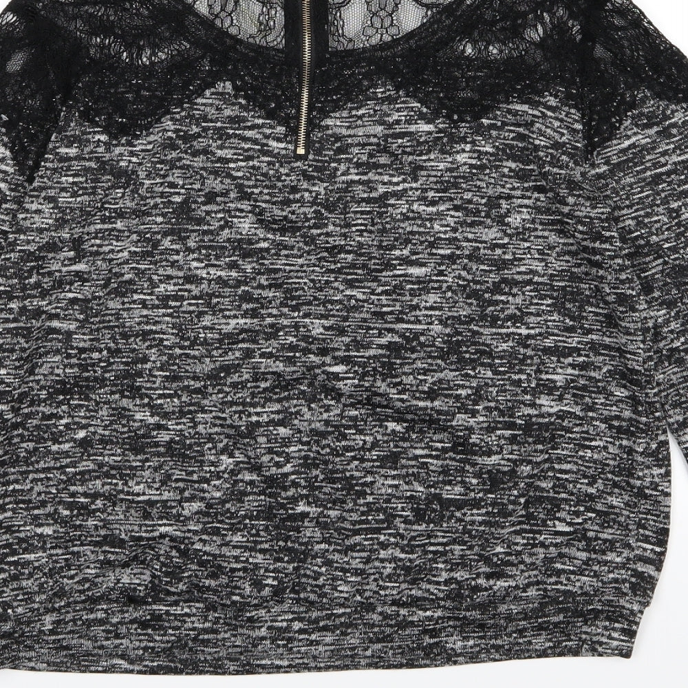 Blue Vanilla Womens Grey Knit Pullover Jumper Size M