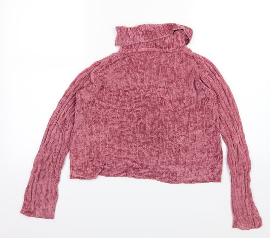 Preworn Womens Pink Knit Pullover Jumper Size 8