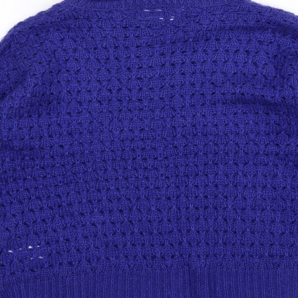 New Look Womens Blue Knit Pullover Jumper Size 10